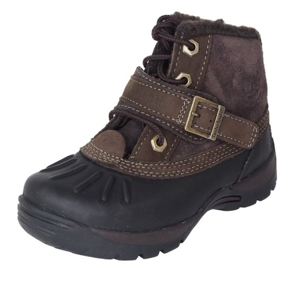Timberland Other - Timberland Mallard Winter Toddlers Boots Black Leather Brown Suede 33874 M